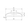 CACHE-PLATINE BOMBEE D125MM, H10MM,OUVERTURE D43MM, AISI304 BROSSE
