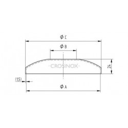 CACHE-PLATINE BOMBEE D125MM, H10MM,OUVERTURE D49MM, AISI304 BROSSE