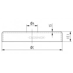 CACHE-PLATINE D105MM, OUVERTURE D34MM,HAUTEUR 16MM, AISI304 BROSSE