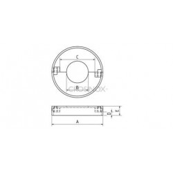 CACHE-PLATINE D125MM, OUVERTURE D49,0MM,EN DEUX PARTIES, AISI316 BROSSE