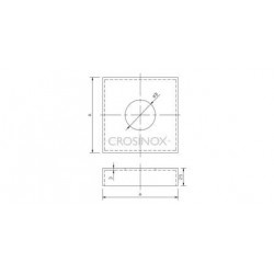 CACHE-PLATINE 102X102MM,OUVERT. D34,0MM,AISI316 BROSSE