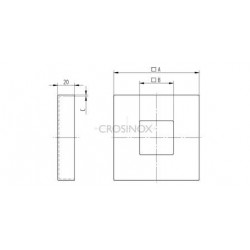 CACHE-PLATINE 145X145MM,OUVERT.80,5X80,5M,AISI316 BROSSE