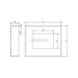 CACHE-PLATINE 62X72MM,OUVERT.20,5X40,5MM,AISI316 BROSSE