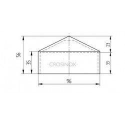 EMBOUT DECO 90X90MM POUR POTEAU,PYRAMIDE, AISI316 BROSSE