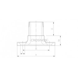 PLATINE SOL/MUR POUR 40X40X2MM,AISI316 BROSSE