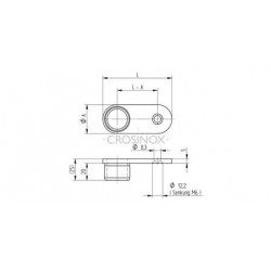 PATTE D'ANCRAGE, 42,4X2MM,AISI304 BROSSE