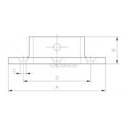 PLATINE RONDE POUR D42,4X2,0MM,AISI304, BROSSE
