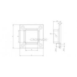 PLATINE SOL/MUR POUR 40X40X2MM,AISI316 BROSSE