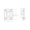 PLATINE SOL/MUR POUR 30X50X2MM,AISI304 BROSSE