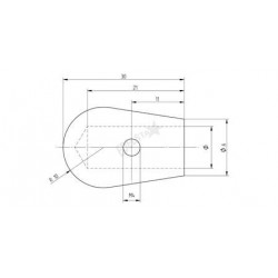 EMBOUT DE TERMINAISON,TROU BORGNE D10,2MM,AISI304 BROSSE