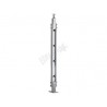 POTEAU SUPPORT PROFILE, H970MM, 4 SUPPORTS DE LISSES 12,2MM, AISI304 BROSSE