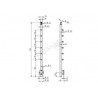 POTEAU A L'ANGLAISE D42,4X2,0MM, H1200MM,6 SUPPORTS DE LISSES, AISI304 BROSSE