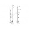POTEAU A L'ANGLAISE D42,4X2,0MM, H1200MM,4 SUPPORTS DE LISSES, AISI304 BROSSE
