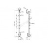 POTEAU A L'ANGLAISE D42,4X2,0MM, H1200MM,6 SUPPORTS DE LISSES, AISI304 BROSSE