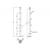 POTEAU SUPPORT D42,4X2,0MM, H958MM,4 SUPPORTS DE LISSES, AISI304 POLI MIROIR