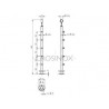 POTEAU DE GARDE-CORPS D42,4 X 2,0 MM,AISI304, 5 SUPPORT DE LISSE