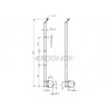 POTEAU ANGLE DE GARDE-CORPS D42,4X2,0MM,AISI304, 6X TROU ANGLE D12,2 MM