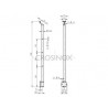 POTEAU DE GARDE-CORPS D42,4 X 2,0 MM,AISI304, PERCAGE 3 X D12,2