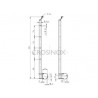 POTEAU ANGLE DE GARDE-CORPS D42,4X2,0MM,AISI304, 8 TROU ANGLE D12,2 MM
