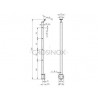 POTEAU DE GARDE-CORPS D42,4 X 2,0 MM,AISI304, PERCAGE 4 X D12,2