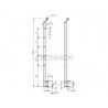 POTEAU ANGLE DE GARDE-CORPS D42,4X2,0MM,AISI304, 10X TROU ANGLE D12,2 M