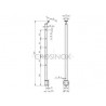 POTEAU DE GARDE-CORPS D42,4 X 2,0 MM,AISI304, PERCAGE 5 X D12,2