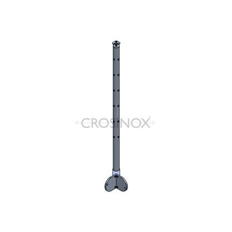 POTEAU ANGLE DE GARDE-CORPS D42,4X2,0MM,AISI304, 12X TROU ANGLE D12,2 M
