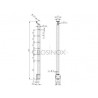 POTEAU DE GARDE-CORPS D42,4 X 2,0 MM,AISI304, PERCAGE 6 X D12,2 