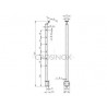 POTEAU DE GARDE-CORPS D42,4 X 2,0 MM,AISI304, PERCAGE 6 X D12,2