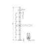 POTEAU DE GARDE-CORPS D42,4 X 2,0 MM,AISI304, 6X TROU BORGNE 10,2 MM