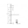 POTEAU DE GARDE-CORPS D42,4 X 2,0 MM,AISI304, 4X TROU DEBOUCH. 10,2