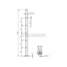 POTEAU DE GARDE-CORPS D42,4 X 2,0 MM,AISI304, 10X TROU ANGLE D10,2 M