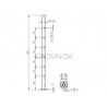 POTEAU DE GARDE-CORPS D42,4 X 2,0 MM,AISI304, 12X TROU ANGLE D10,2 M