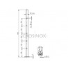 POTEAU DE GARDE-CORPS D42,4 X 2,0 MM,AISI304, 10X TROU ANGLE D12,2 M