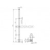 POTEAU DE GARDE-CORPS D40 X 2,0 MM,AISI304 3X TROU BORGNE D10,2MM