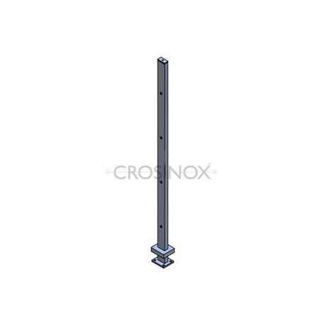 POTEAU DE GARDE-CORPS D40 X 2,0 MM,AISI304 4X TROU BORGNE  D10,2MM