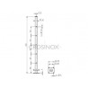 POTEAU DE GARDE-CORPS D40 X 2,0 MM,AISI304 5X TROU BORGNE D12,2 MM