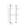 POTEAU DE GARDE-CORPS D42,4 X 2,0 MM,AISI 304 MONTAGE RAMPE 6XSUPPORTS