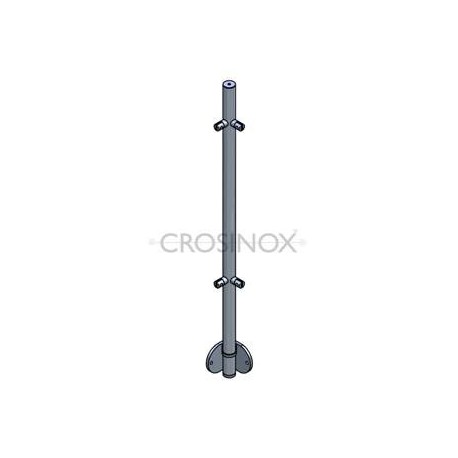 POTEAU DE GARDE-CORPS D42,4 X 2,0 MM,AISI304 AVANCE M. 4 SUPPORTS TÔLE