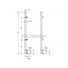 POTEAU DE GARDE-CORPS D42,4 X 2,0 MM,AISI304 VORG. M. 4 SUPPORTS TÔLE