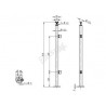 POTEAU D42,4X2,0MM, H970MM,2 PINCES VERRE 8-10MM, AISI304 BROSSE