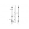 POTEAU A L'ANGLAISE D42,4X2,0MM, H1200MM,4 PINCES VERRE 8-10MM, AISI304 BROSSE