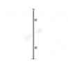 POTEAU EXTREM. D42,4X2,0MM, H970MM,2 PINCES VERRE 8-10MM,AISI304 POLI MIROIR