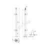 POTEAU D'ANGLE D42,4X2,0MM, H970MM,4 PINCES VERRE 8-10MM,AISI304 POLI MIROIR