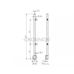 POTEAU DE GARDE-CORPS D42,4 X 2,0 MM,AISI304 AVANCE, 2 PINCES GAUCHE