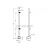 POTEAU DE GARDE-CORPS D42,4 X 2,0 MM,AISI304, AVANCE, 4 PINCES A VERRE