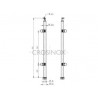 POTEAU DE GARDE-CORPS D42,4 X 2,0 MM,AISI304, MONTAGE RAMPE 4 X GLAS