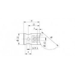SUPPORT TRANSVERSAL POUR TUBE PLAT,POUR LISSE D12,2MM, AISI304 BROSSE