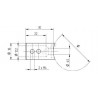 SUPPORT DE LISSE D12,2MM SUR TUBE PLAT,L30 MM, AISI304 BROSSE