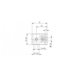 SUPPORT DE LISSE 12,2X12,2MM SUR TUBE PLAT, AISI304 BROSSE